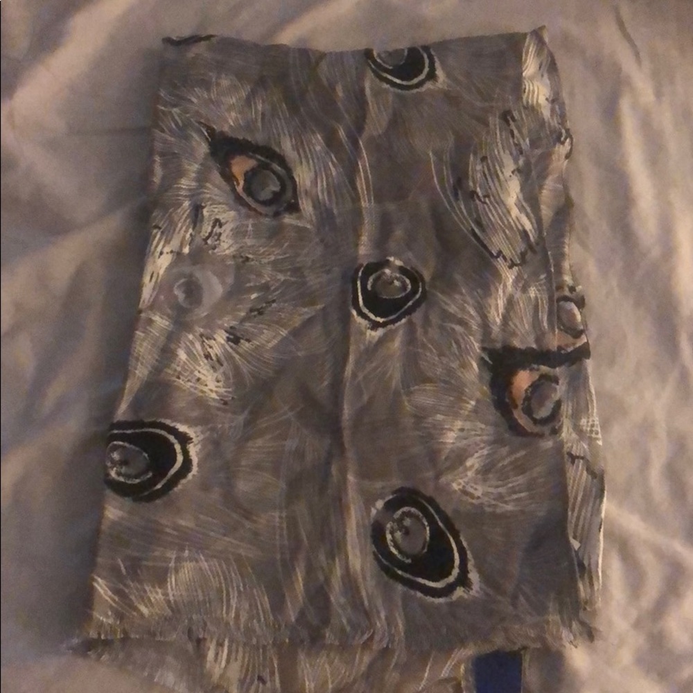 Large peacock print scarf